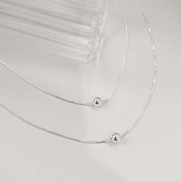 Colar Veneziana Com Bolinha Shine Prata 925 
