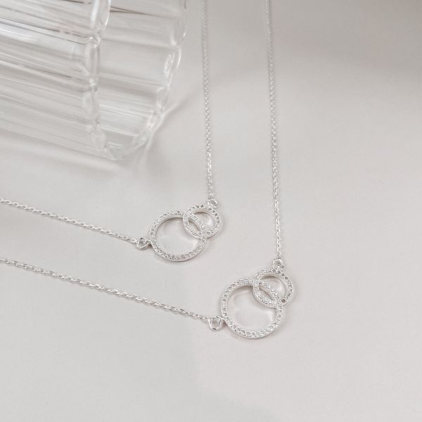 Colar Circulos Cravejado Shine Prata 925 