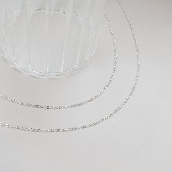 Corrente Elo Coração 45cm Prata 925