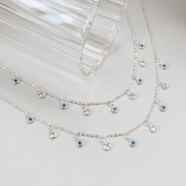 Choker Olho Grego Da Sorte Prata 925 