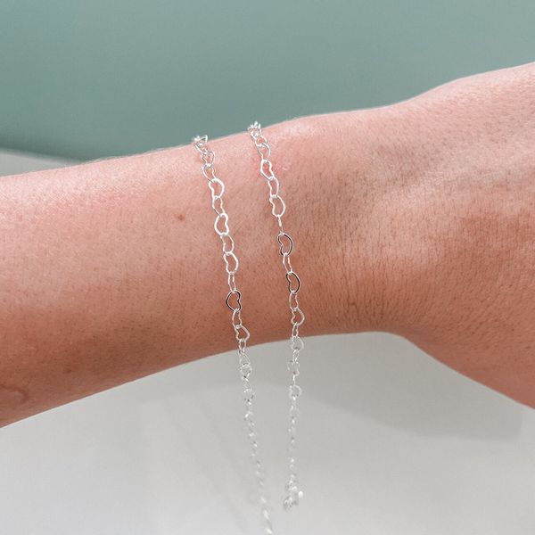 Pulseira Elo Coração Prata 925 