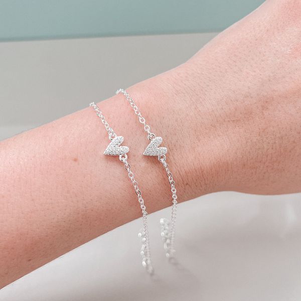 Pulseira Coração Luna Prata 925 