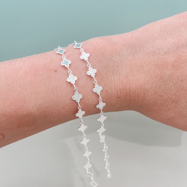 Pulseira Trevo Sorte Prata 925 