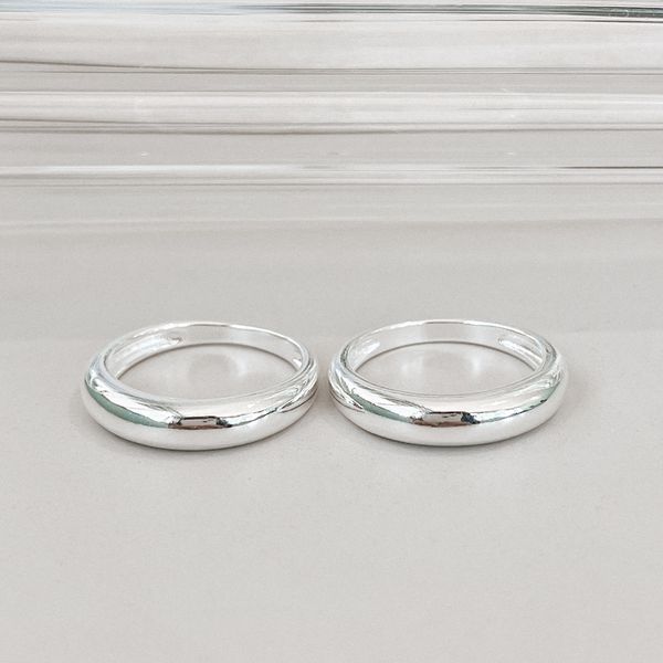 Anel Abaulado Liso Prata 925 