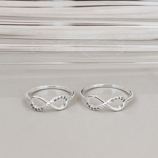 Anel Infinito Cravejado Prata 925 