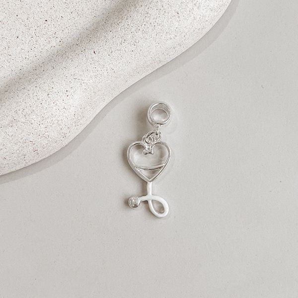 Berloque Estetoscopio Prata 925 