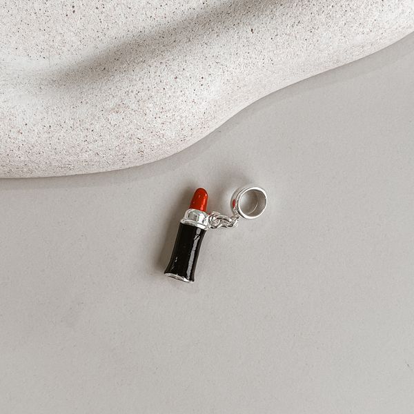 Berloque Batom Medio Prata 925 