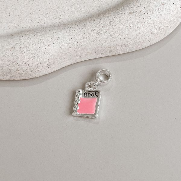 Berloque Book Rosa Prata 925 