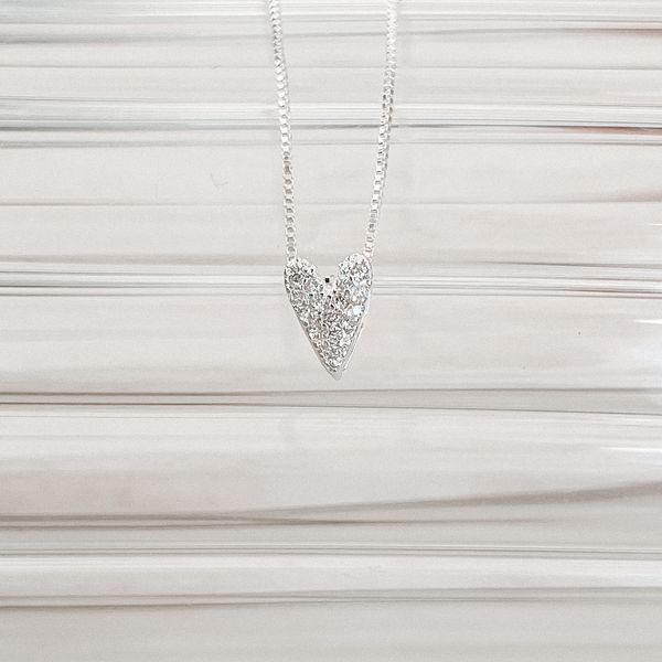 Colar Coração Cravejada Prata 925 