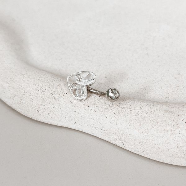 Piercing Umbigo Coração Prata 925 