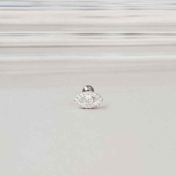 Piercing Labret Olho Cravejado Prata 925