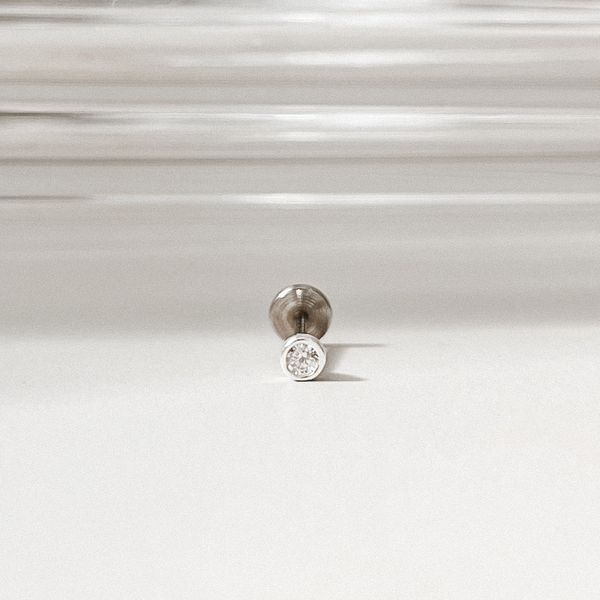 Piercing Labret Ponto De Luz Prata 925 