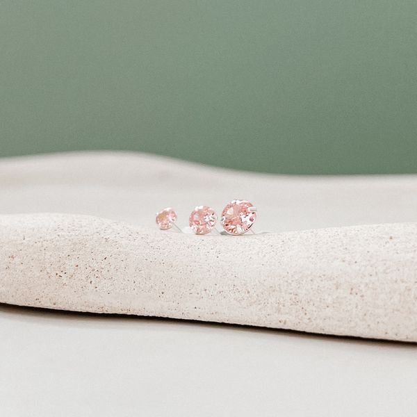 Trio Rosa Claro Prata 925 