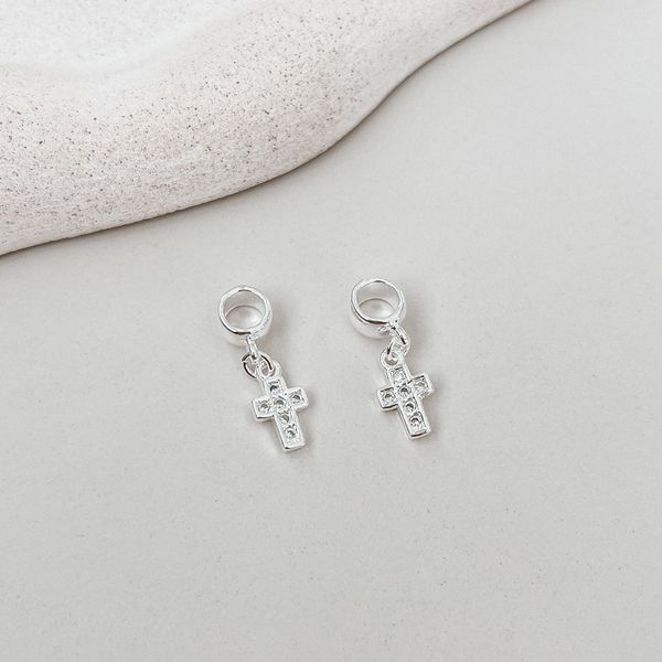 Berloque Cruz Cravejado Prata 925 