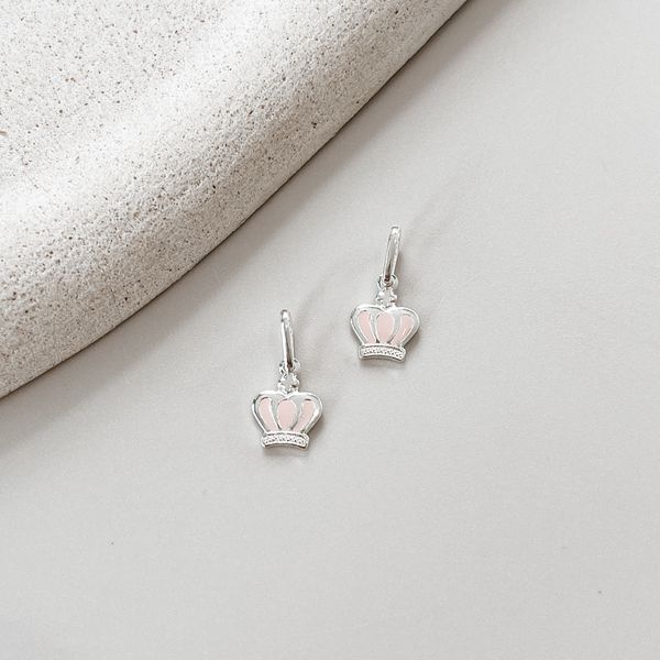 Pingente Coroa Rosa Prata 925