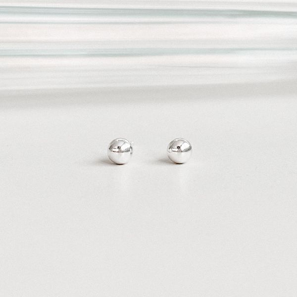 Brinco Bolinha Liso Prata 925 