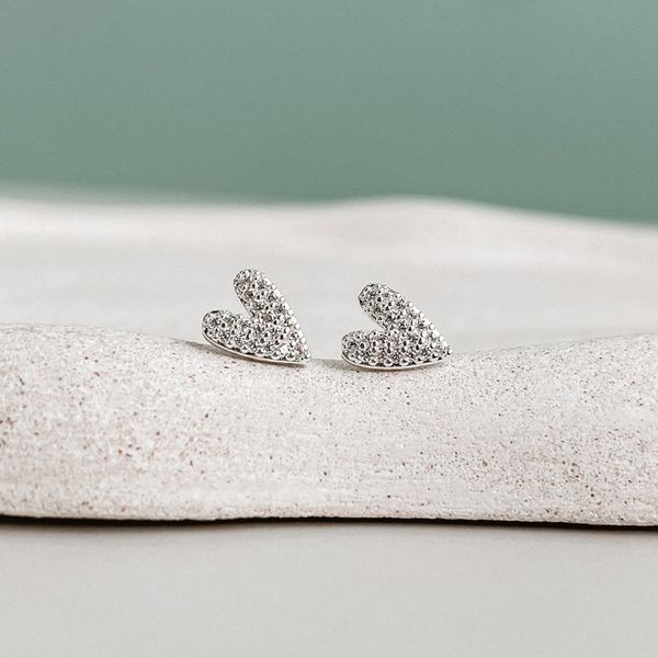 Brinco Coração Cravejado 925 