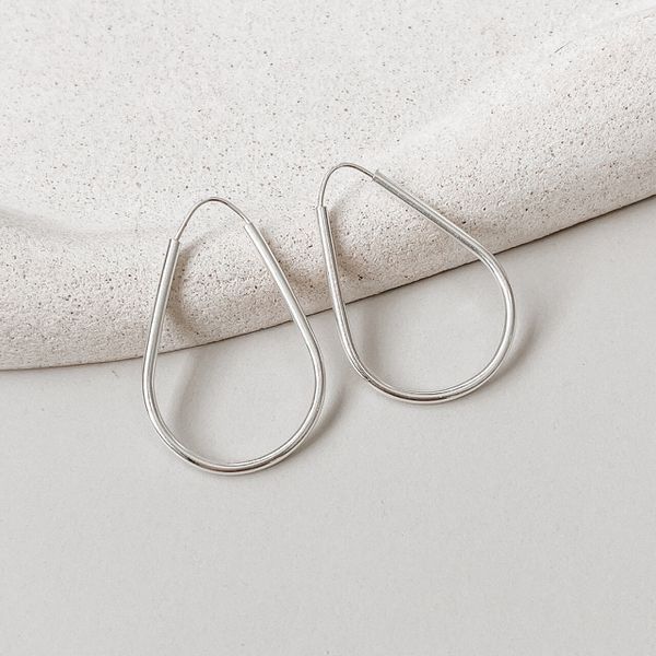 Argola Gota G Prata 925 