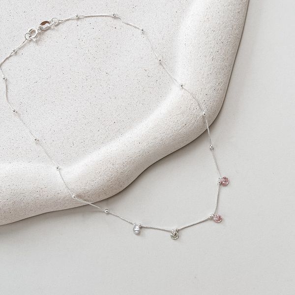 Colar infantil Shine Zircônias Coloridas Prata 925