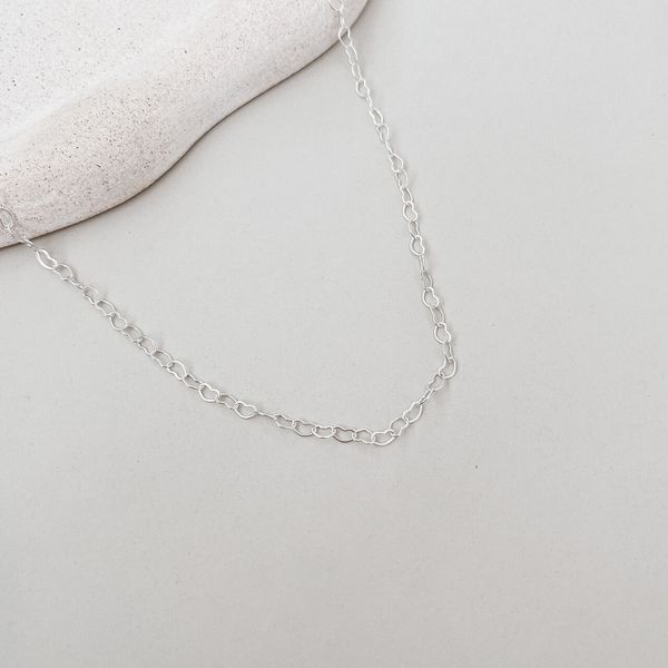 Choker Elo Corações Prata 925 