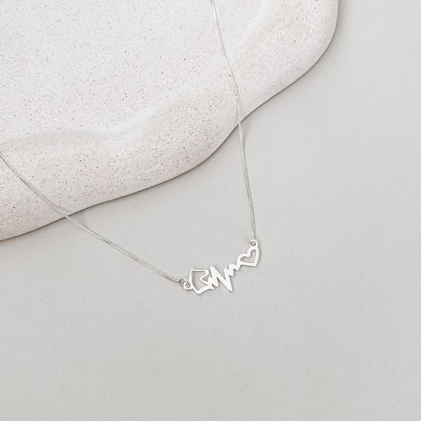 Colar Batimentos com Cavalo Prata 925 