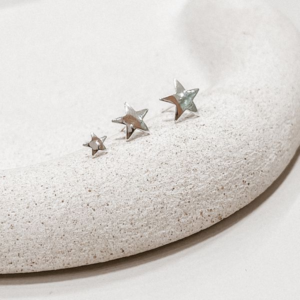 Trio Estrela Lisas Prata 925 