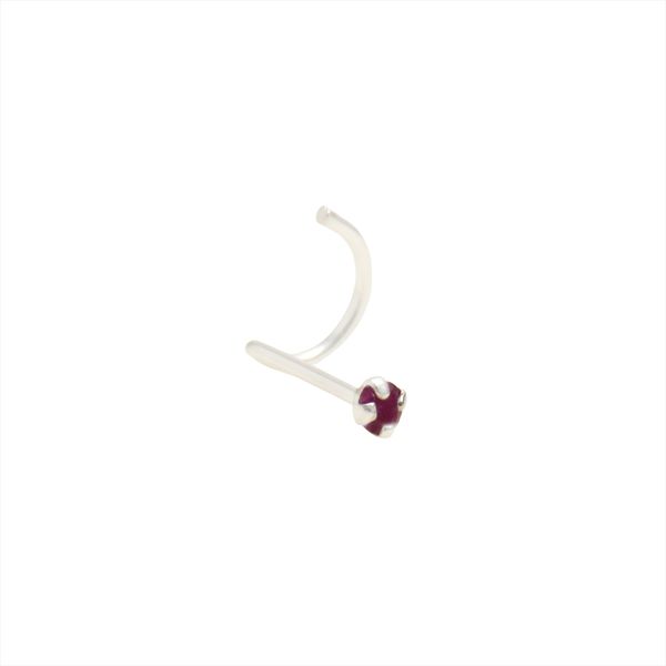 Piercing De Nariz Em Prata 925 Com Pedra Pink 