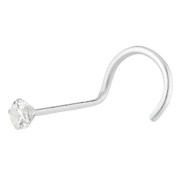 Piercing Nostril Nariz Prata 925 Legítima Zircônia 
