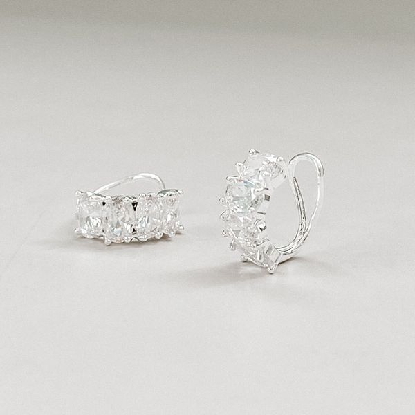 Piercing Fake Pedra Oval Cristal Prata 925