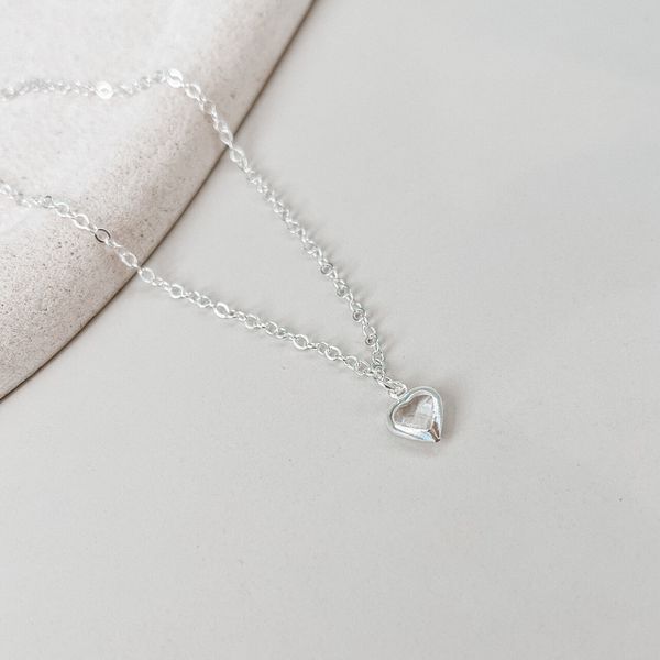 Tornozeleira Coração Cristal Prata 925 