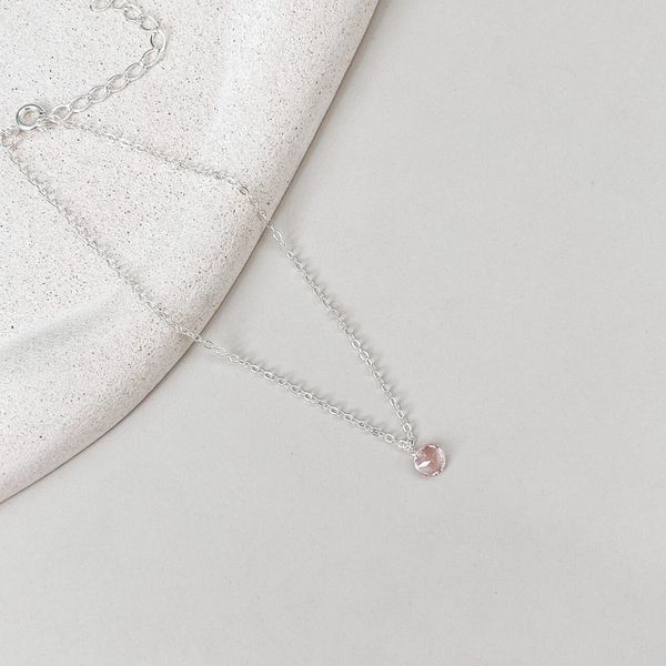 Tornozeleira Pedra Rosa Prata 925 