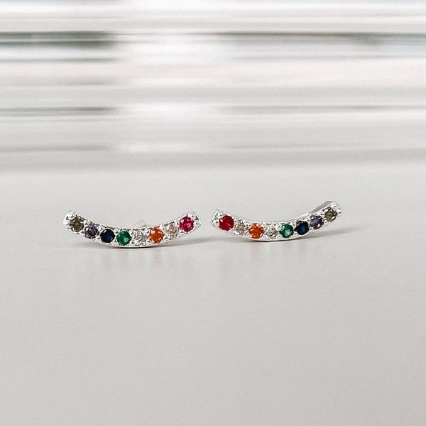 Brinco Palito Colorido Prata 925 