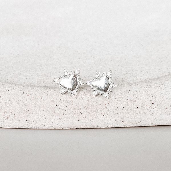 Brinco Coração Estrela Prata 925 