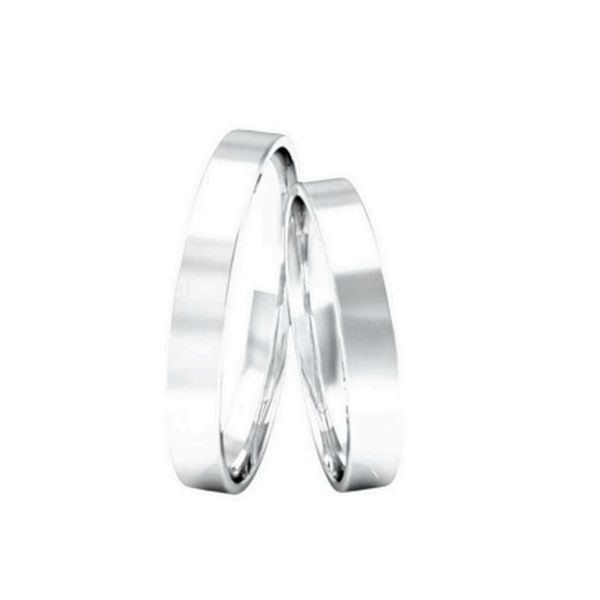 Par Aliança de Prata Clássica Lisa 3mm 