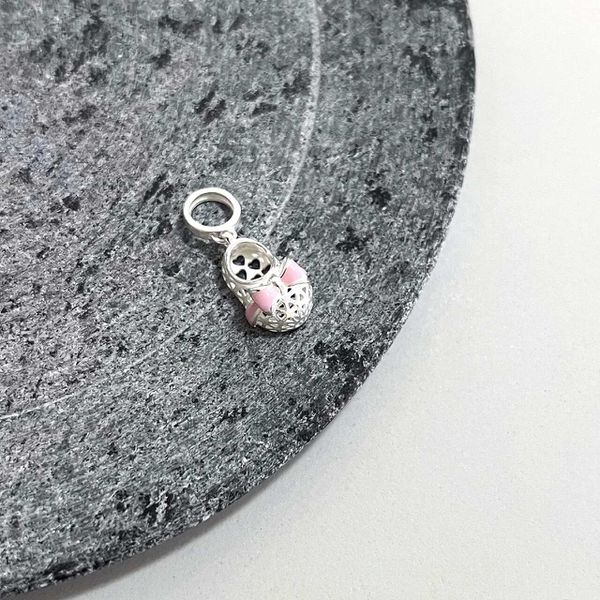 Berloque Sapatilha Rosa Prata 925