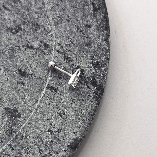 Piercing Cadeado Cravejado Tragus Prata 925