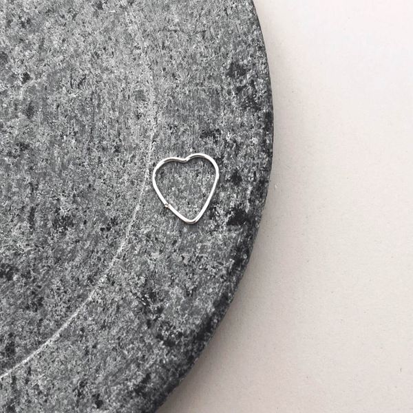 Piercing Argola Coração Prata 925