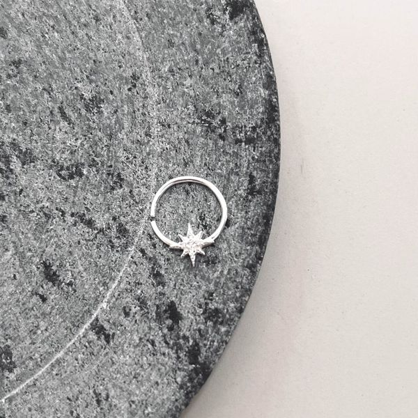 Piercing Daith Estrela Cravejada Prata 925