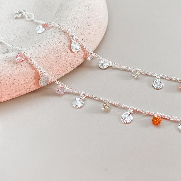 Pulseira Plaquinha Com Zirconia Prata 925