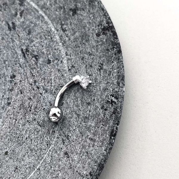 Piercing Umbigo Cristal Carre Prata 925