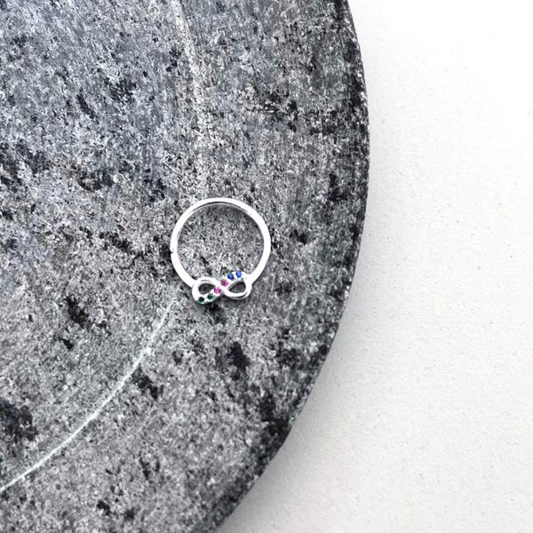 Piercing Daith Infinito Colorido Prata 925