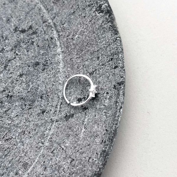 Piercing Argolinha Flor Prata 925 