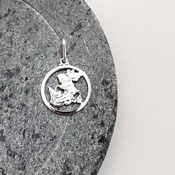 Pingente Medalha Vazada São Jorge Prata 925