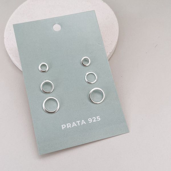 Trio Redondo Vazado Prata 925 