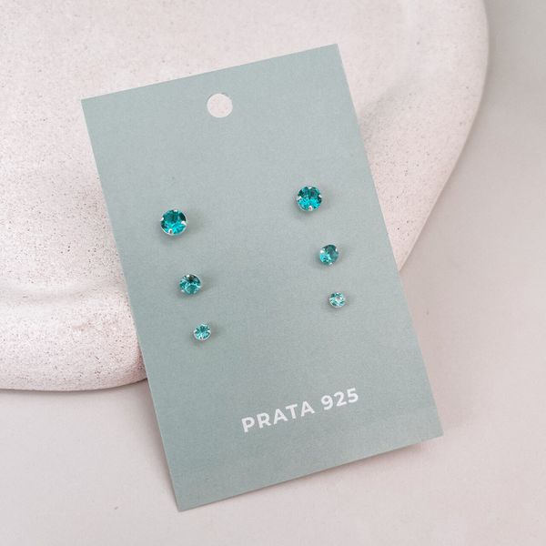 Trio Turmalina Prata 925 