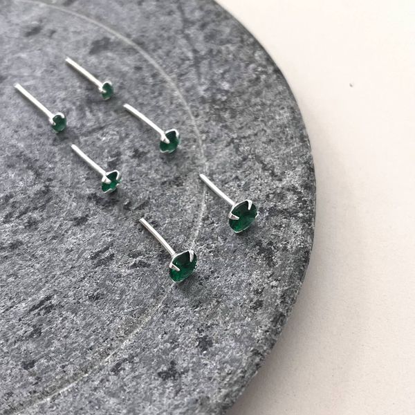Trio Verde Esmeralda Prata 925