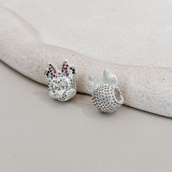 Berloque Separador Cravejado Minei Prata 925 