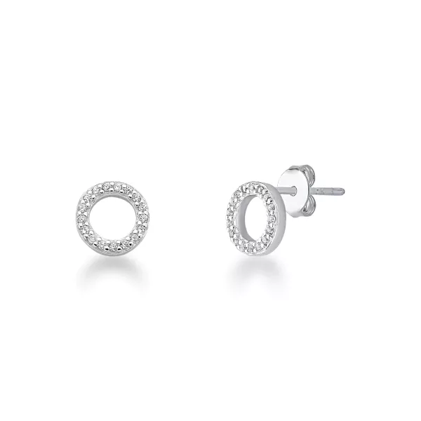 Brinco Circulo Cravejado Prata 925