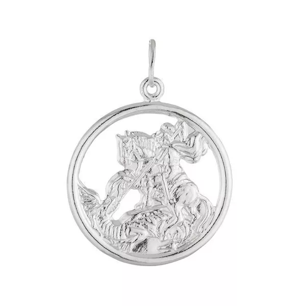 Pingente Medalha Vazada São Jorge Prata 925