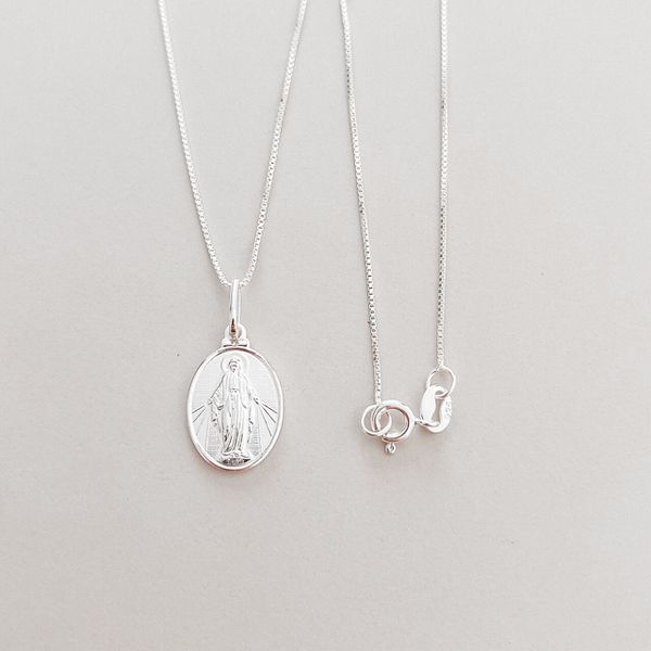 Colar Nossa Senhora Das Graças P Prata 925